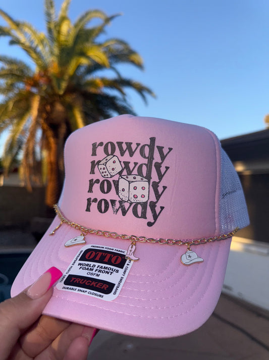 Pink Rowdy Hat With Chain